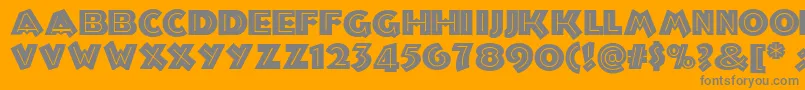 Troglodyte ffy-Schriftart – Graue Schriften auf orangefarbenem Hintergrund