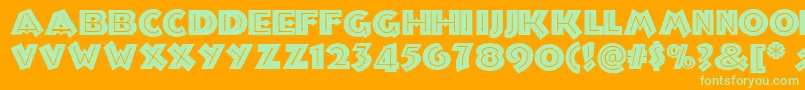 Troglodyte ffy Font – Green Fonts on Orange Background