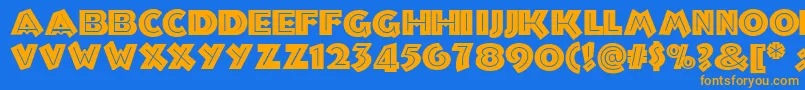 Troglodyte ffy Font – Orange Fonts on Blue Background