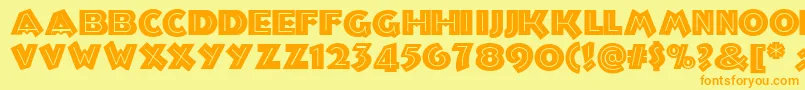 Troglodyte ffy Font – Orange Fonts on Yellow Background