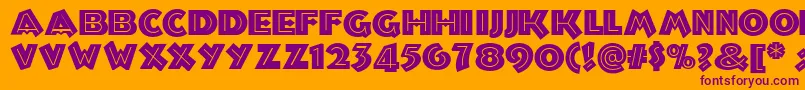 Troglodyte ffy Font – Purple Fonts on Orange Background