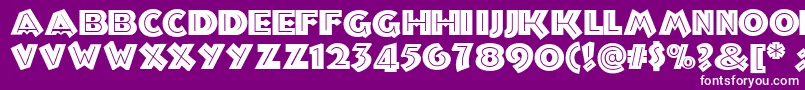 フォントTroglodyte ffy – 紫の背景に白い文字