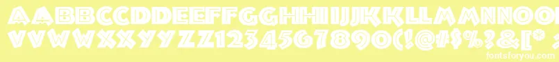 Troglodyte ffy Font – White Fonts on Yellow Background