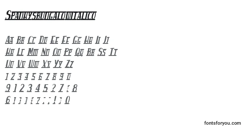 Schriftart Spankysbungalowitalico – Alphabet, Zahlen, spezielle Symbole