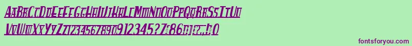 Spankysbungalowitalico Font – Purple Fonts on Green Background