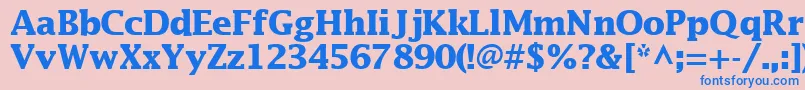 フォントMachadosskBold – ピンクの背景に青い文字