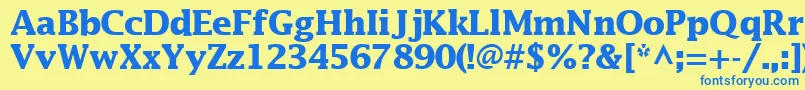 MachadosskBold Font – Blue Fonts on Yellow Background
