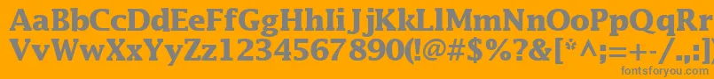 フォントMachadosskBold – オレンジの背景に灰色の文字