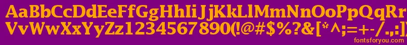 MachadosskBold-fontti – oranssit fontit violetilla taustalla