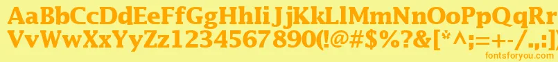 MachadosskBold-Schriftart – Orangefarbene Schriften auf gelbem Hintergrund