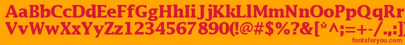 MachadosskBold-Schriftart – Rote Schriften auf orangefarbenem Hintergrund
