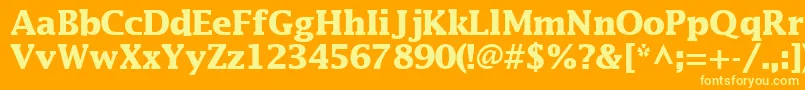フォントMachadosskBold – オレンジの背景に黄色の文字