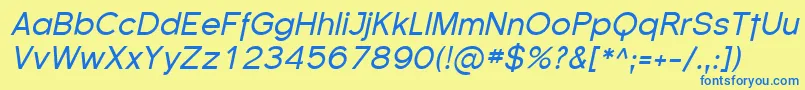 SfflorencesansItalic Font – Blue Fonts on Yellow Background