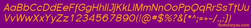 SfflorencesansItalic Font – Orange Fonts on Purple Background