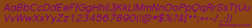 SfflorencesansItalic Font – Purple Fonts on Brown Background