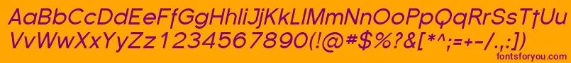 SfflorencesansItalic Font – Purple Fonts on Orange Background