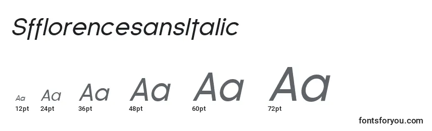 Размеры шрифта SfflorencesansItalic