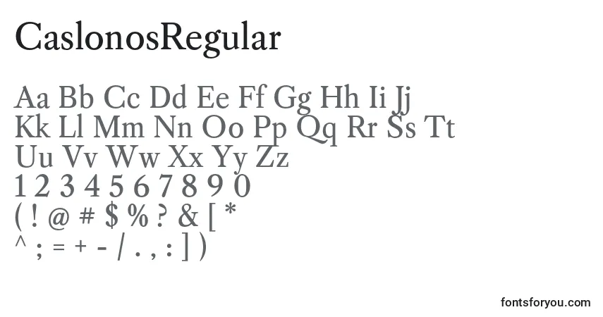 CaslonosRegular Font – alphabet, numbers, special characters