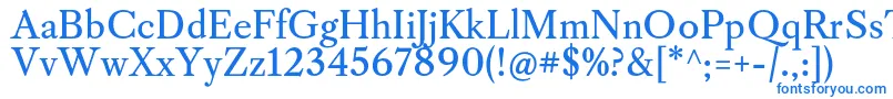 フォントCaslonosRegular – 白い背景に青い文字