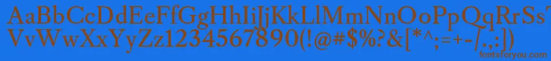 Шрифт CaslonosRegular – коричневые шрифты на синем фоне