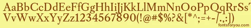 Шрифт CaslonosRegular – коричневые шрифты на жёлтом фоне