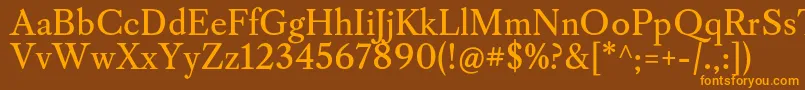 CaslonosRegular Font – Orange Fonts on Brown Background