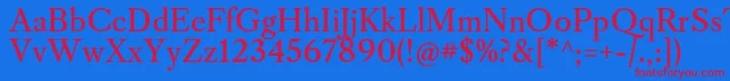 CaslonosRegular Font – Red Fonts on Blue Background