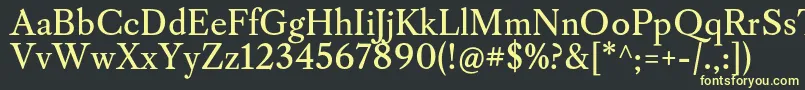 CaslonosRegular Font – Yellow Fonts on Black Background