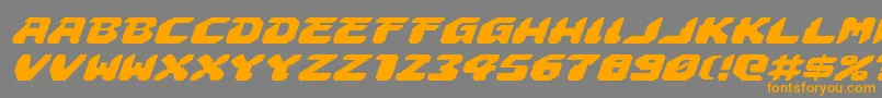 フォントAstropolisei – オレンジの文字は灰色の背景にあります。