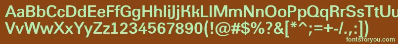Czcionka Groti12 – zielone czcionki na brązowym tle