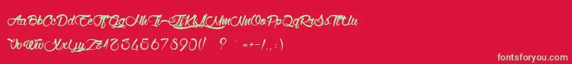 WolfInTheCity Font – Green Fonts on Red Background