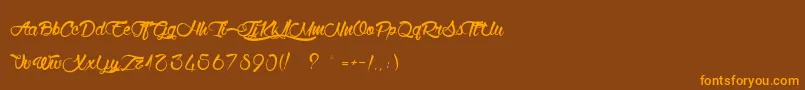 WolfInTheCity-Schriftart – Orangefarbene Schriften auf braunem Hintergrund