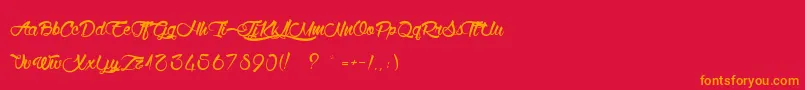 WolfInTheCity Font – Orange Fonts on Red Background