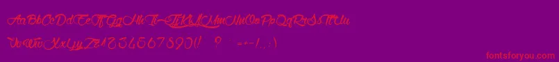 WolfInTheCity Font – Red Fonts on Purple Background