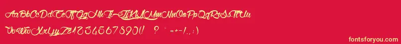 WolfInTheCity-Schriftart – Gelbe Schriften auf rotem Hintergrund