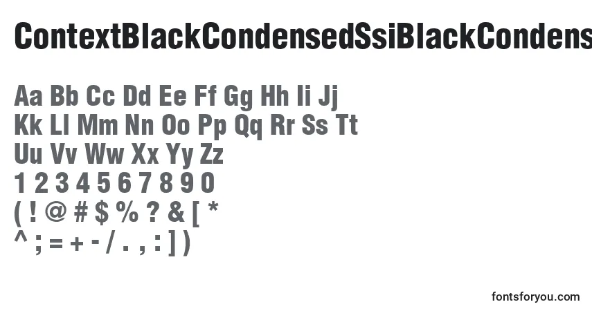 A fonte ContextBlackCondensedSsiBlackCondensed – alfabeto, números, caracteres especiais
