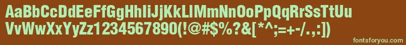 Шрифт ContextBlackCondensedSsiBlackCondensed – зелёные шрифты на коричневом фоне