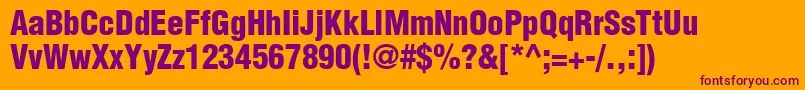 ContextBlackCondensedSsiBlackCondensed-Schriftart – Violette Schriften auf orangefarbenem Hintergrund