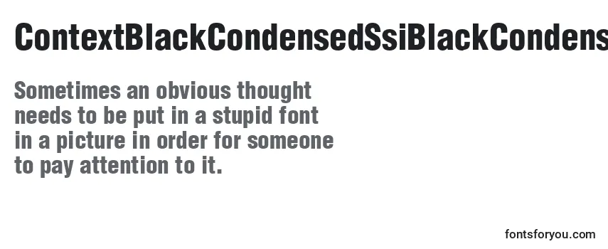 ContextBlackCondensedSsiBlackCondensed Font