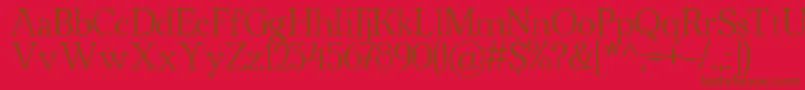 フォントAhellya – 赤い背景に茶色の文字