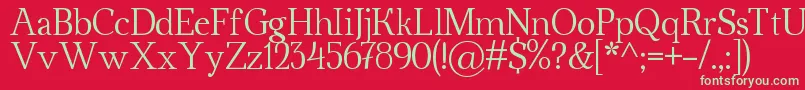 フォントAhellya – 赤い背景に緑の文字