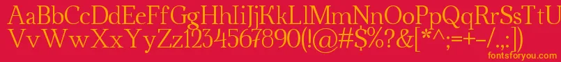 フォントAhellya – 赤い背景にオレンジの文字