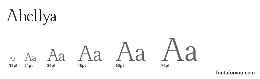 Размеры шрифта Ahellya