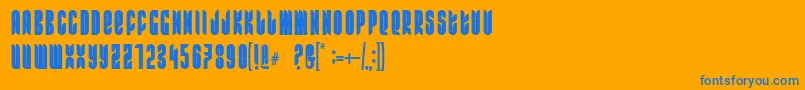 FrRamaNous-Schriftart – Blaue Schriften auf orangefarbenem Hintergrund