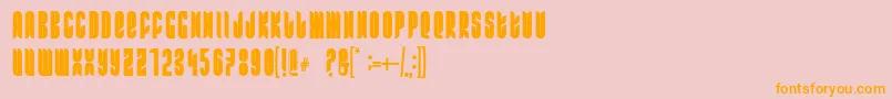 フォントFrRamaNous – オレンジの文字がピンクの背景にあります。