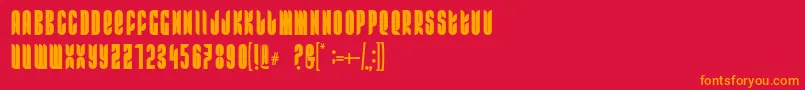 フォントFrRamaNous – 赤い背景にオレンジの文字