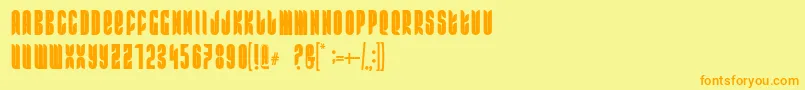 フォントFrRamaNous – オレンジの文字が黄色の背景にあります。