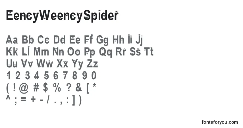 Schriftart EencyWeencySpider – Alphabet, Zahlen, spezielle Symbole
