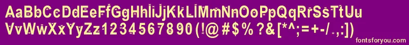 Fonte EencyWeencySpider – fontes amarelas em um fundo roxo