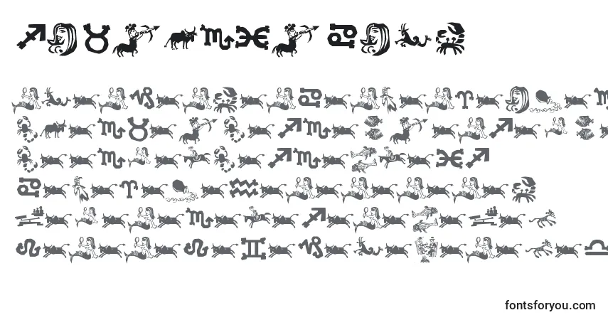 Schriftart XiloInZodiac – Alphabet, Zahlen, spezielle Symbole